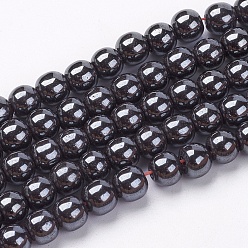 Non-magnetic Hematite Non-Magnetic Synthetic Hematite Beads Strands, Round, 6mm, Hole: 1.5mm, about 68~72pcs/strand