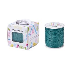 Teal Waxed Cotton Cords, Teal, 1mm, about 100yards/roll(91.44m/roll), 300 feet/roll