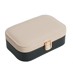 Темно-серый Кожа для искусственной кожи, с зеркалом, органайзер для ювелирных изделий, для ожерелья, Кольца, серьги и подвески, прямоугольные, темно-серый, 15x10x4.5 см