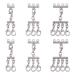 Нержавеющая Сталь Цвет 6 шт. 3 стили 304 многожильные звенья из нержавеющей стали, Сплав с застежками когтя омара, цвет нержавеющей стали, 45 мм, 2 шт / стиль