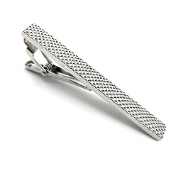 Платина Латунные зажимы для галстука для мужчин, платина, 60x6 мм