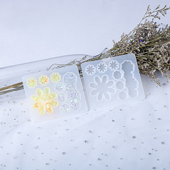 Белый Орнамент в форме цветка для заколок для волос из кожи аллигатора, силиконовые формы для пищевых продуктов, для уф-смолы, изготовление изделий из эпоксидной смолы, белые, 98x85x6 мм, внутренний диаметр: 20~70 мм