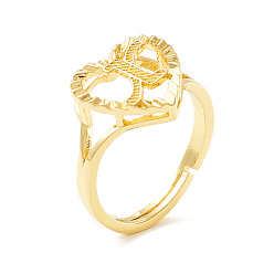 Letter X Регулируемые кольца с алфавитом из настоящей позолоченной латуни 18k, сердце с начальным кольцом обещания для женщин, без кадмия и без свинца, letter.x, размер США 5 1/4 (15.9 мм)