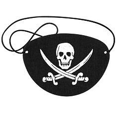 Black Halloween Theme Felt Pirate Skull Eye Patch, Party Cosplay Eye Mask, Black & White, 80x60mm