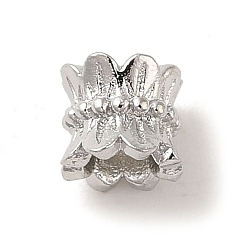 Платина Spacer бисер латунные, без кадмия, без никеля и без свинца, долговечные бусины, цветок, платина, 4x3.8 мм, отверстие : 2.4 мм