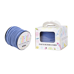 Королевский синий Шнуры из искусственной замши, искусственная замшевая кружева, бумажная коробка упаковка, королевский синий, 3.0x1.4 мм, о 98.43yards / рулон (90 м / рулон)