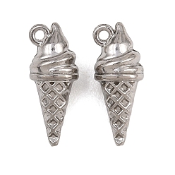 Нержавеющая Сталь Цвет 304 подвески из нержавеющей стали, очарование мороженого, цвет нержавеющей стали, 15x6 мм, отверстие : 1 мм