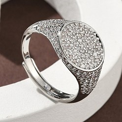 Прозрачный Манжеты из латуни с микро паве кубический цирконий для женщин, круглые, без кадмия и без свинца, стойки покрытие, прозрачные, 13 мм, размер США 7 3/4 (17.9 мм)