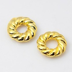 Golden Tibetan Style Alloy Spacer Beads, Golden, Lead Free & Cadmium Free, 8x2mm, Hole: 3mm