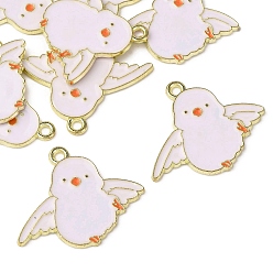 Лавандовый румянец Подвески из эмали и сплава, очарование птицы, золотые, лавандовый румянец, 23x27.5x1.5 мм, отверстие : 1.8 мм