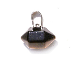 Tiger Eye Natural Tiger Eye Double Terminal Pointed Pendants, Faceted Bullet Charms, 10x16mm