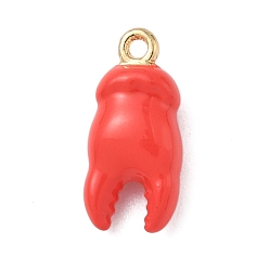 Другие Подвески из эмали и сплава, золотые, краб коготь, 18x8.5x6 мм, отверстие : 1.5 мм