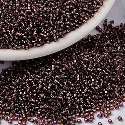 (RR13) Silverlined Dark Smoky Amethyst MIYUKI Round Rocailles Beads, Japanese Seed Beads, 15/0, (RR13) Silverlined Dark Smoky Amethyst, 1.5mm, Hole: 0.7mm, about 250000pcs/pound