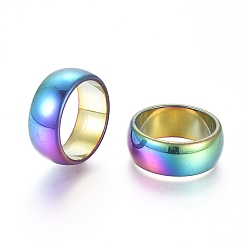 Rainbow Plated Non-magnetic Synthetic Hematite Rings, PVD Vacuum Plating, Rainbow Plated, US Size 12 1/4(21.5mm)