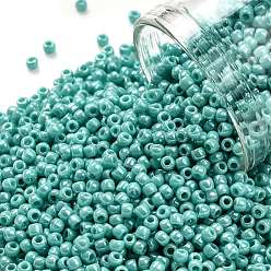 (413) Opaque AB Turquoise TOHO 11/0 Round Beads, Japanese Seed Beads, (413) Opaque AB Turquoise, 2.2mm, Hole: 0.8mm, about 1110pcs/10g, 10g/bottle