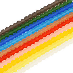 (52) Непрозрачная лаванда Прозрачные стеклянные бусины, матовые, круглые, разноцветные, 6~6.5 мм, отверстие : 1.4 мм, около 67~70 шт / нитка, 14.76 дюйм ~ 15.16 дюйм (37.5~38.5 см)