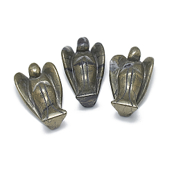 Пирит Природные украшения пирит дисплей, ангел, 48~52x30~32x18~20 мм