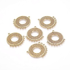 Antik Golden Tibetische Stil Verbinder/Normale Links, Kronleuchter Komponenten, Runde, Bleifrei und cadmium frei, Antik Golden, 41x35x1 mm, Bohrung: 2 mm