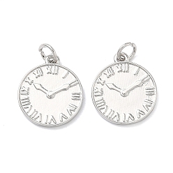 Платина Латунные подвески, часы прелести, долговечный, без кадмия и без свинца, стойки покрытие, платина, 17x14.5x1.5 мм, Перейти кольцо: 5.5x1 мм, внутренний диаметр: 3.5 мм