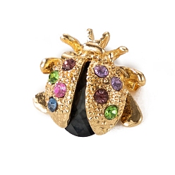 Разноцветный Брошь из сплава со стразами для рюкзака, коровка, красочный, 22x20 мм