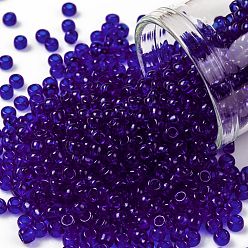 (8) Transparent Cobalt TOHO Round Seed Beads, Japanese Seed Beads, (8) Transparent Cobalt, 8/0, 3mm, Hole: 1mm, about 222pcs/bottle, 10g/bottle