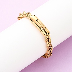 Настоящее золото 18K 304 браслеты из нержавеющей стали с цепочкой для мужчин и женщин, ионное покрытие (ip), реальный 18 k позолоченный, 8-5/8x1/4 дюйм (21.8x0.8 см)