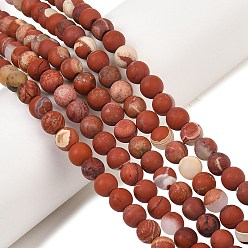 Красный Камень Нити бусин из натуральной матовой красной яшмы, круглые, класса AB, 6~6.8 мм, отверстие : 0.8 мм, около 62 шт / нитка, 14.76~14.96 дюйм (37.5~38 см)