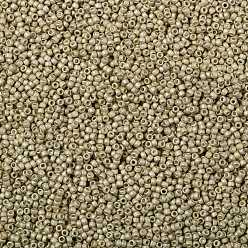 (558F) Matte Galvanized Khaki TOHO Round Seed Beads, Japanese Seed Beads, Frosted, (558F) Matte Galvanized Khaki, 15/0, 1.5mm, Hole: 0.7mm, about 3000pcs/bottle, 10g/bottle