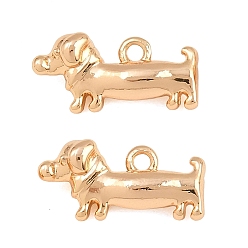 Golden Messing Anhänger & Charms, Hund Charme, langlebig überzogen, golden, 7.5x16.5x5.5 mm, Bohrung: 1.4 mm