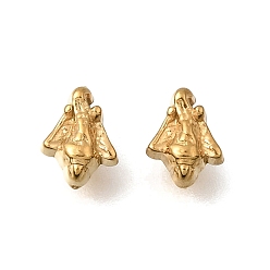 Настоящее золото 18K 304 из нержавеющей стали бусы, ионное покрытие (ip), воздушный змей, реальный 18 k позолоченный, 7x5.5x4 мм, отверстие : 1.5 мм