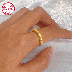 Chapado en Oro Real 18K 925 anillo de puño abierto de plata esterlina, real 18 k chapado en oro, tamaño de EE. UU. 8 (18.1 mm)