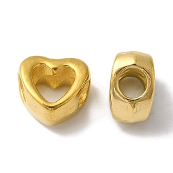 Золотой 304 рама из нержавеющей стали, сердце, золотые, 10x11x5.5 мм, отверстие : 4 мм, 5x5.5 мм внутренним диаметром