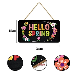 Rectangle Деревянный кулон с надписью, для украшения дома, прямоугольные, Кулон : 150x280x5 мм