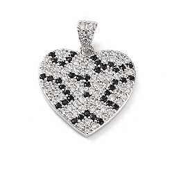 Платина Стойка металлическая латунная микропрофилированная кубическая циркония подвески, без кадмия и без свинца, долговечный, сердце, платина, 16x14.5x1.5 мм, отверстие : 4x2.3 мм