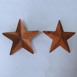 Saddle Brown Iron Pendants, Rusting, Star, Saddle Brown, 47x47x4mm, Hole: 1mm, 30pcs/bag