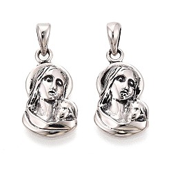 Античное Серебро 925 религиозные подвески из стерлингового серебра, прелести девы марии, античное серебро, 20.5x11x3.5 мм, отверстие : 5x3.5 мм