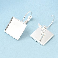 Серебро Латунная фурнитура Leverback для серег, серебряные, 28x16 мм, Внутренние размеры: 15x15 mm