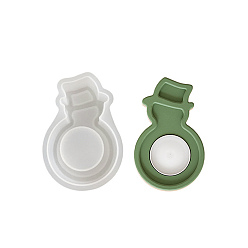 Снеговик Силиконовые формы для подставок на Рождество своими руками, формы для подсвечников, формы для литья гипсовой смолы, снеговик, 113x76x26 мм, внутренний диаметр: 38 мм