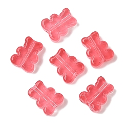 Малиновый Прозрачная аэрозольная краска стеклянные шарики, медведь, малиновый, 10x8x4 мм, отверстие : 1 мм