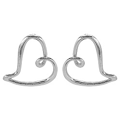 Платина Подвески из сплава железа, сердце прелести, платина, 38x30 мм