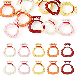 (52) Непрозрачная лаванда 10шт 5 цвета сплава пружинные затворные кольца, лотерейный мешок, разноцветные, 31x29x5 мм, 2 шт / цвет