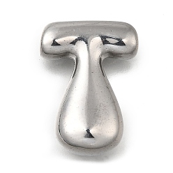 Letter T 304 подвески из нержавеющей стали, буквенное очарование, анти-тускнение, Письмо T, 22x15x6.5 мм, отверстие : 3.5x2.2 мм