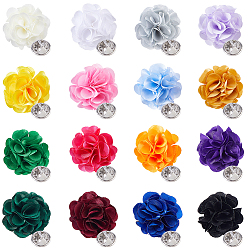 (52) Непрозрачная лаванда 16шт. прищепки для ткани в виде цветов, латунные задние булавки для лацканов одежды, разноцветные, 37 мм