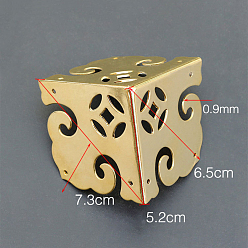 Золотой Латунные угловые протекторы, для мебели, золотые, 52x52x65 мм