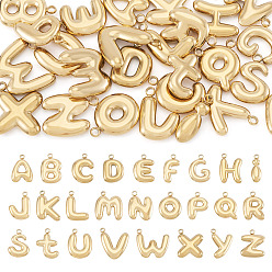 Letter A~Z 26 шт. 304 подвески с инициалами из нержавеющей стали, реальный 18 k позолоченный, ионное покрытие (ip), Письмо ~ Z, 16~18x6~18x3 мм, отверстие : 1.8 мм