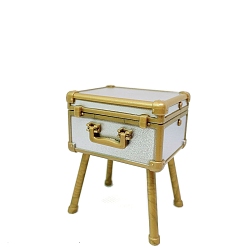 Бледно-Золотистый Пластиковая коробка для косметики миниатюрные украшения, аксессуары для кукольного домика с микро-ландшафтом, притворяясь опорными украшениями, бледно золотарник, 46x36x50 мм