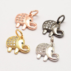 (52) Непрозрачная лаванда Латунь микро проложит класс Aaa кубического циркония прелести, долговечный, слон, без кадмия, без никеля и без свинца, разноцветные, 11x12x2 мм, отверстие : 3 мм