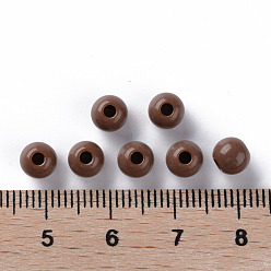 Camel Opaque Acrylic Beads, Round, Camel, 6x5mm, Hole: 1.8mm, about 4400pcs/500g