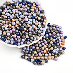 (52) Непрозрачная лаванда Бисер из стекла , круглые, разноцветные, 5x5 мм, отверстие : 0.9~1 мм, Около 2810 шт / фунт