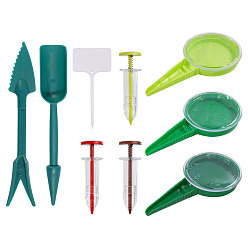 Mixed Color Seed Sowing Sets, include Plastic Garden Seeder, Garden Sowing Digging Tools, Blank Plant Labels and Seed Dispenser, Mixed Color, 103x31mm